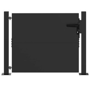 vidaXL Garden Gate with Lock Black 110 x 105 cm Powder-Coated Steel
