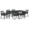 vidaXL Garden Dining Set 7 pcs Black Powder-Coated Steel
