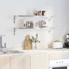 vidaXL Wall Shelves 2 pcs 100x30 cm Silver Stainless Steel