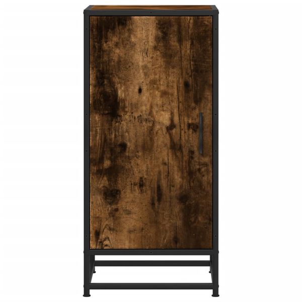 vidaXL Sideboard Smoked Oak 35.5x35x76 cm Engineered Wood and Metal
