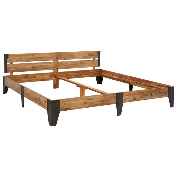 vidaXL Bed Frame without Mattress with Brushed Finish 180x200cm