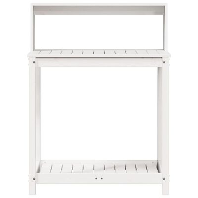 vidaXL Potting Table with Shelves White 82.5x50x109.5 cm Solid Wood Pine