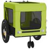vidaXL Pet Bike Trailer Green and Black Oxford Fabric and Iron