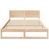 vidaXL Bed Frame with Headboard Natural 160 x 200 cm Solid Pine Wood
