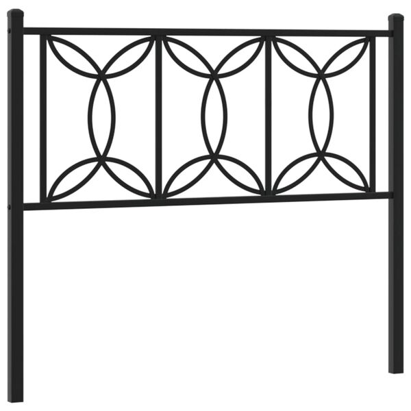 vidaXL Metal Replace Headboard Black 100 cm