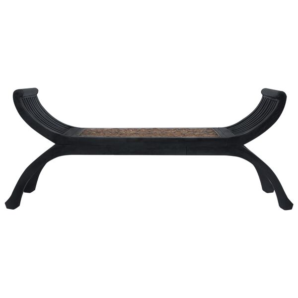 vidaXL Bench 120 cm Dark Brown Abaca