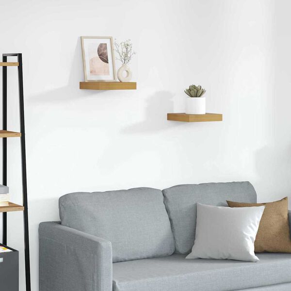 vidaXL Wall Shelf 2 pcs Beige 23 x 23.5 x 4 cm Engineered Wood