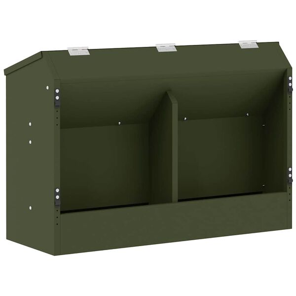 vidaXL Rabbit Feeder Olive Green 64.5 x 25.5 x 45.5 cm