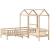 vidaXL Bed and Bench Set with Roof without Mattress 75x190 cm Small Single