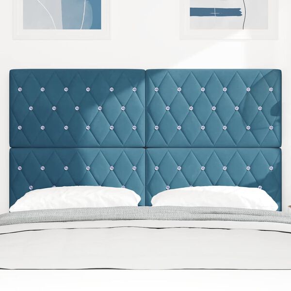 vidaXL Headboard with Headboard Dark Blue 160 cm Faux Leather