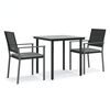 vidaXL 7 Piece Garden Dining Set Poly Rattan and Steel