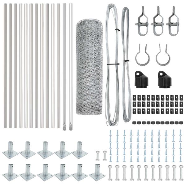vidaXL Fence Post Silver 25 x 0.4 m (13 mm mesh) Steel