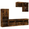 vidaXL 6 Piece TV Wall Units with LED Smoked Oak Engineered Wood