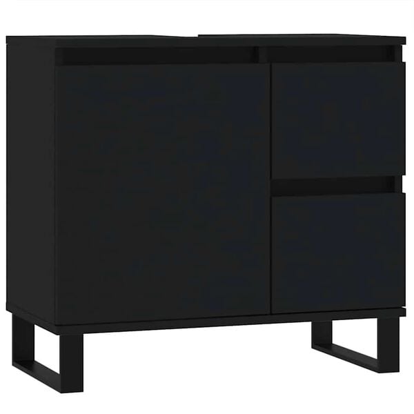 vidaXL Bathroom Cabinet Black 65x33x60 cm Engineered Wood