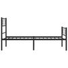 vidaXL Metal Bed Frame without Mattress with Footboard Black 75x190cm