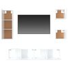 vidaXL 5 Piece TV Cabinet Set High Gloss White Engineered Wood