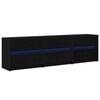 vidaXL TV Units 2 pcs Black Oak 180 x 34 x 50 cm Engineered Wood
