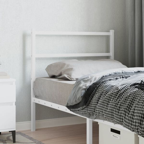 vidaXL Metal Headboard White 90 cm