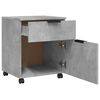 vidaXL Mobile File Cabinet with Wheels Concrete Grey 45x38x54 cm Engineered Wood