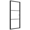 vidaXL Interior Door ESG Glass and Aluminium 93x201.5 cm Black