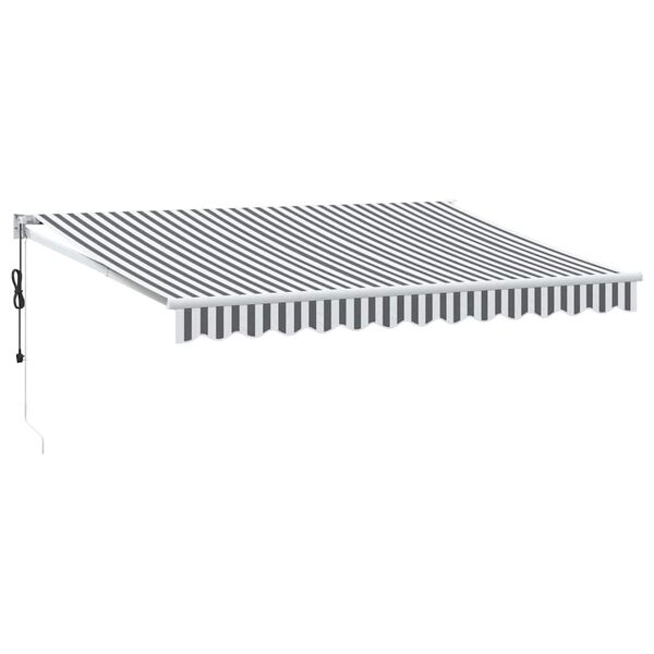 vidaXL Retractable Awning Anthracite and White 3.5x2.5 m Fabric&Aluminium