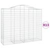 vidaXL Arched Gabion Baskets 13 pcs 200x50x160/180 cm Galvanised Iron