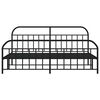vidaXL Metal Bed Frame without Mattress with Footboard Black 200x200cm