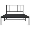 vidaXL Metal Bed Frame without Mattress with Headboard Black 75x190cm