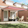 vidaXL Retractable Awning Manual Red and White 400 x 300 cm