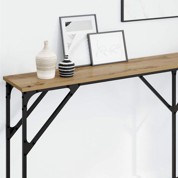 vidaXL Console Table Artisan oak 180 x 23 x 75 cm