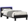 vidaXL Bed Frame with LED Strip Lights Black Oak Engineered Wood