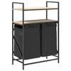 vidaXL Laundry Basket 2 Compartments with Shelves Sonoma Oak