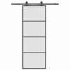 vidaXL Sliding Door with Hardware Set Black 76x205 cm ESG Glass