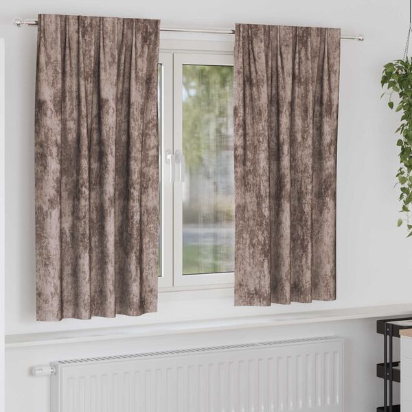 vidaXL Velvet Curtains 2 pcs Cappuccino 175 x 140 cm Velvet