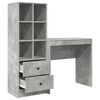 vidaXL Desk with Drawer 2 pcs Concrete Grey