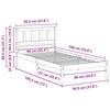 vidaXL Bed Frame with Headboard Wax Brown 90 x 190 cm Solid Pine Wood