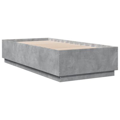 vidaXL Bed Frame Concrete Grey 100x200 cm Engineered Wood