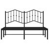 vidaXL Metal Bed Frame without Mattress with Headboard Black 150x200cm