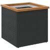 vidaXL Planter Black 40x40x40 cm Poly Rattan