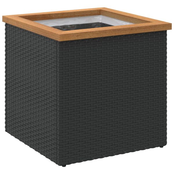 vidaXL Planter Black 40x40x40 cm Poly Rattan