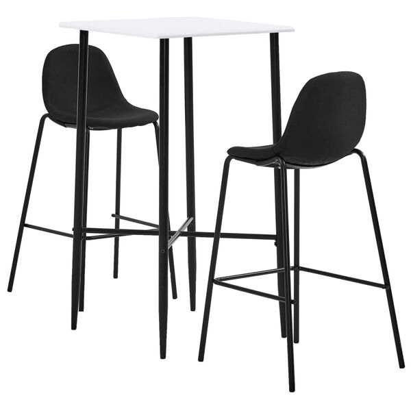 vidaXL 3 Piece Bar Set Fabric Black