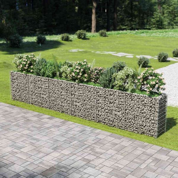 vidaXL Gabion Raised Bed Galvanised Steel 540x50x100 cm