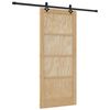 vidaXL Sliding Door Natural and Black 86 x 198.5 cm Solid Pine Wood