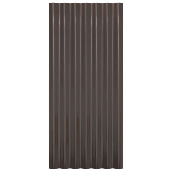 vidaXL Roof Panels 12 pcs Galvanised Steel Brown 80x36 cm