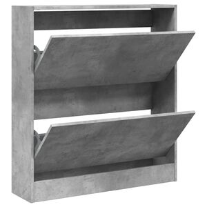 vidaXL Shoe Cabinet Concrete Grey 80x21x87.5 cm Engineered Wood
