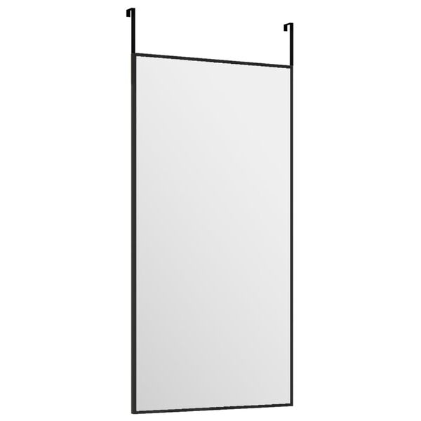 vidaXL Door Mirror Black 30x60 cm Glass and Aluminium