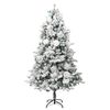 vidaXL Pre-lit Christmas Tree with Flocked Snow&Cones 225 cm PVC&PE
