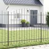 vidaXL Garden Fence 4 pcs Grey 170 x 190 cm Powder-Coated Steel