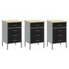 vidaXL Work Cabinet Set with Drawer with Storage Manual 8 pcs Black