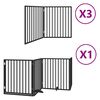 vidaXL Dog Gate with Door Foldable 10 Panels Black 800 cm Poplar Wood